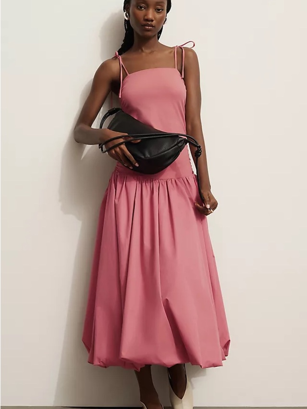 Anthropologie Mare Mare Sleeveless Drop-Waist Bubble-Hem Midi Dress